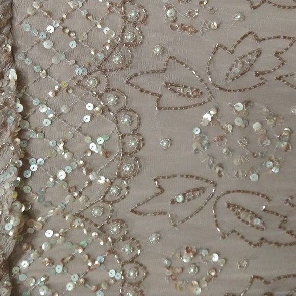 Adrianna Papell Women's Beaded Mesh Blouson Dress - Picture 12 of 13